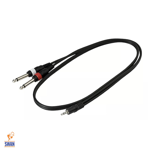 WARWICK RCL20911D4 Plug 3,5 Stereo a 2 Plug 6,5Mono 1mt Cable