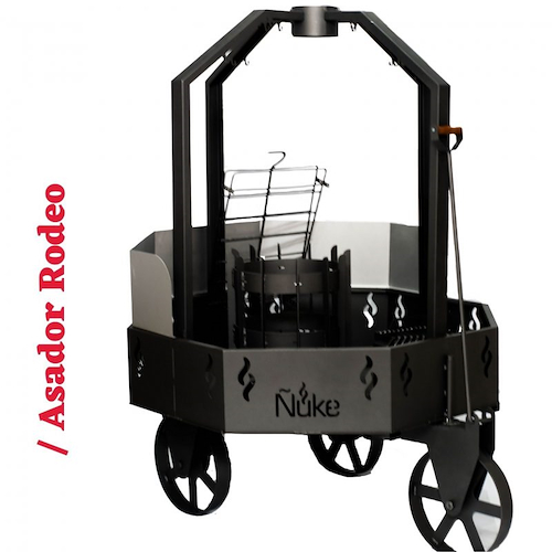 ÑUKE FOGON RODEO PARRILLA FOGON 1.20 mtr. con Parrila Cruz Asador Ruedas
