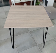 AVELINO MIC022 VERONA MESA CAÑO CUAD.90X90  estilo industrial base hierro