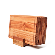 BELLO EXPORT TG3504 SET PLATOS MADERA X6 rectangulares