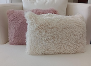 BLANCO INFANTIL 5523 ALMOHADON 35X50 PELO CORTO BLANCO- ROSA