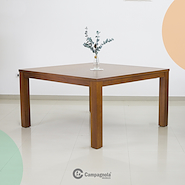 CAMPAGNOLA 124-ERGO MESA MADERA CUAD. 137X137 NOGAL
