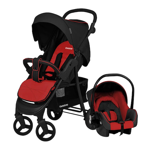 CARESTINO CO022 CITY TRAVEL COCHE CUNA CON MECEDORA rojo