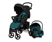 CARESTINO CO022 CITY TRAVEL COCHE CUNA CON MECEDORA esmeralda
