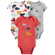 CARTER S 1N717010-3M SET X 3 BODY manga corta 3M