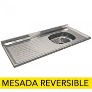CENTRO ESTANT 37-117R MESADA 120 x 52 INOX.pileta reversible