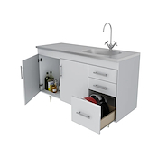 CENTRO ESTANT BM141BL BAJO MESADA 140 BLANCA (CORREDERA METALICA) -