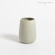 CONCEPTO DECO PIE0201 PORTACEPILLO CERAMICA Granito gris