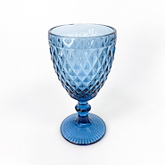 DECORMESA C4676AZ COPA VIDRIO VINO AZUL 240ml x6