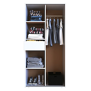 DELOS DEC01BR PLACARD 0.90 BLANCO 2 pts 4 estantes 1 cajon
