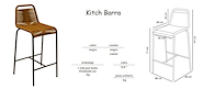 DELUSE KITCH BANQUETA BAR Negra / cordon camel