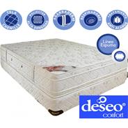 DESEO CONFORT DIAMANTE SOMMIER+COLCHON 160X30X200 Densidad Alta 30Kg Doble Eurotop