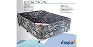 DESEO CONFORT AMBAR NEW SOMMIER+COLCHON 090X30X190 Resorte Bicónico