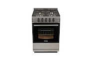 FLORENCIA 5818 COCINA IND. 56cm INOX. 4 H. Pta. Vidrio Fund.