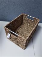 FRER 31121 CANASTO GRANDE RATTAN MANIJAS METAL 29X21