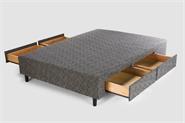 GANI MULTIBOX SOMMIER BOX 140X190 4 cajones tela chenille negro