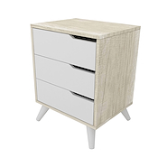 GEZA NEO-709+07091 MESA LUZ BLANCA/NATURAL 3 cajones
