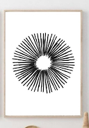 GIORDANO CIRCULO CUADRO 52X73 Marco ROBLE  ABSTRACTO BLANCO/NEGRO