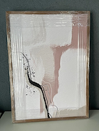 GIORDANO MANCHAS CUADRO 52X73 Marco ROBLE  ABSTRACTO BCO/NEG/VISON
