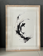 GIORDANO ABSTRACTO CUADRO 60X80 Marco ROBLE  ABSTRACTO BCO/NEGRO