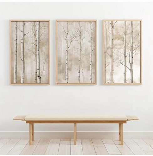 GIORDANO RAMAS CUADRO 50X70 Marco ROBLE ABSTRACTO VISON/BLANCO/MARRON