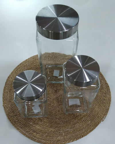 GLAMUR 1462 FRASCO VIDRIO CUADRADO CHICO