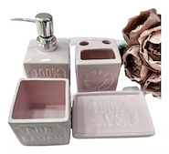 GLAMUR 19111 SET BAÑO CERAMICA 4 PIEZAS