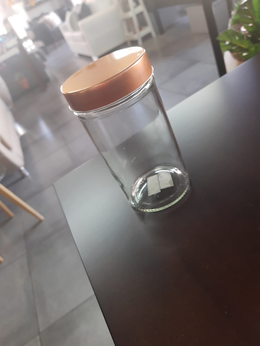 GLAMUR 1455 FRASCO VIDRIO REDONDO TAPA COBRE 8X15