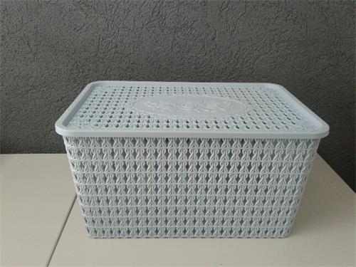 GLAMUR 9220 CANASTO C/TAPA 23X33 PLASTICO celeste