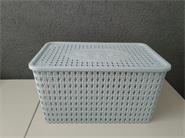 GLAMUR 9220 CANASTO C/TAPA 23X33 PLASTICO celeste