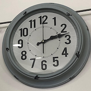 GLAMUR ENVEJECIDO RELOJ PARED CHAPA GRIS 40 CM