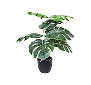 JUNKO FA133 MACETA  PLASTICA C/ HOJAS MONSTERAS  12X45cm
