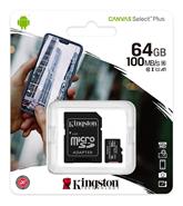 KINGSTON SDCS2/64GB TARJETA DE MEMORIA MICRO  64GB Con adaptador Clase 10