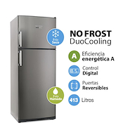 KOHINOOR KHDA41D/8 Duo Cooling HELADERA NO FROST 413 LITROS Acero Inoxidable