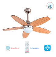LILIANA VTHM315R VENTILADOR TECHO CON LUZ WENGUE-HAYA Reversibles Remoto Led