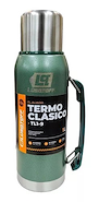 LUSQTOFF TL1-9 TERMO Acero 1.0 L. con Manija Mantiene 20 Hs. Negro/Verde