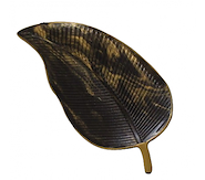MANOS TEXTILES 120751 CENTRO DE MESA HOJA GRANDE 40 CM cobre/negro