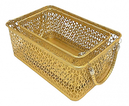 MANOS TEXTILES 1201172 CANASTO CHICO METAL Dorado 13X20