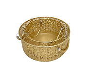 MANOS TEXTILES 1201171 CANASTO GRANDE METAL Dorado 21X9