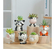 MANOS TEXTILES 1202362 MACETA  C/ SUCULENTA ANIMALITOS