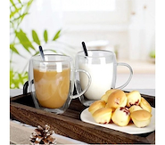MANOS TEXTILES 1202374 TAZA CAFE Doble Vidrio 350ML