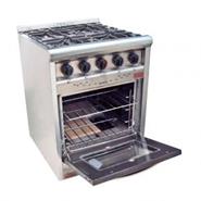 MORELLI 18027 CHEFF COUNTRY COCINA IND. 60cm INOX. 4 H. Pta. Vidrio Fundicion