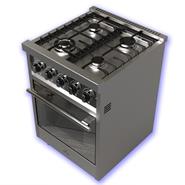 MORELLI 18024 ZAFIRA 550 COCINA IND. 55cm INOX. 4 H. Pta. Vidrio Vitrif. Enc.