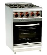 MORELLI 18027P CHEFF FORZA COCINA IND. 60cm INOX. 4 H. Pta. Vidrio Fund. Encend