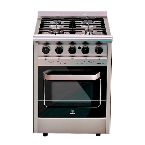 MORELLI 18049  FORZA COCINA IND. 55cm INOX. 4 H. Pta. Vidrio Fund. Encend