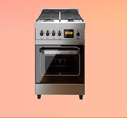 MORELLI 18031 VINTAGE 550 con Placa COCINA IND. 55cm INOX. 4 H. Pta.Vidrio Vitrif. Negra