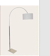 NAKAR 243-ARCO LARGO LAMPARA DE PIE PLATIL/NEGRO pantalla blanca