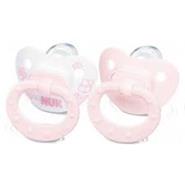 NUK ROSE & BLUE CON ANILLO CHUPETE SILICONA 6-18M+ X 2u