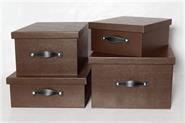 OPEN STOCK  CAJA ECOCUERO CHOCOLATE 32X42X22