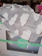 PALETTE P2070/0-3 FRAZADA BEBE FLANNEL JACQUARD nubes gris